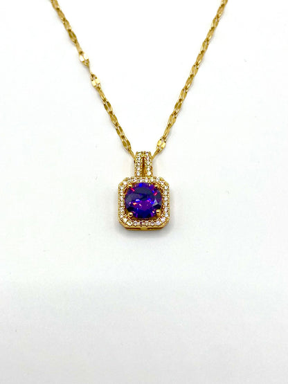 Purple "Obsidian" Necklace