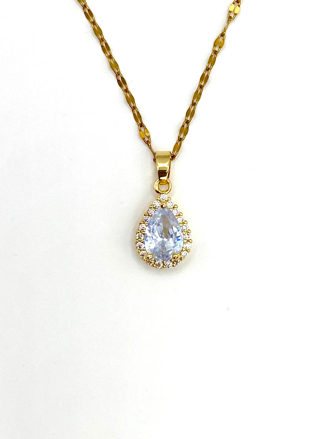 Clear Droplet Necklace