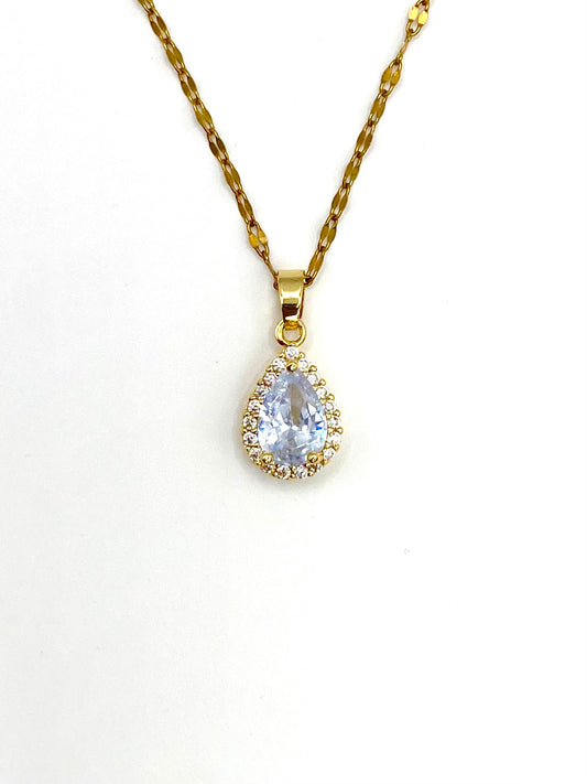 Clear Droplet Necklace